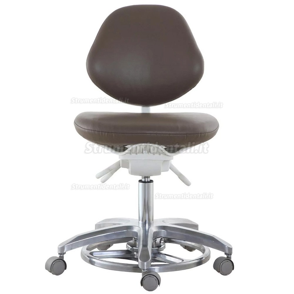 Sgabello dentista QY DS-FC, Sgabello assistente dentista con supporto per la schiena